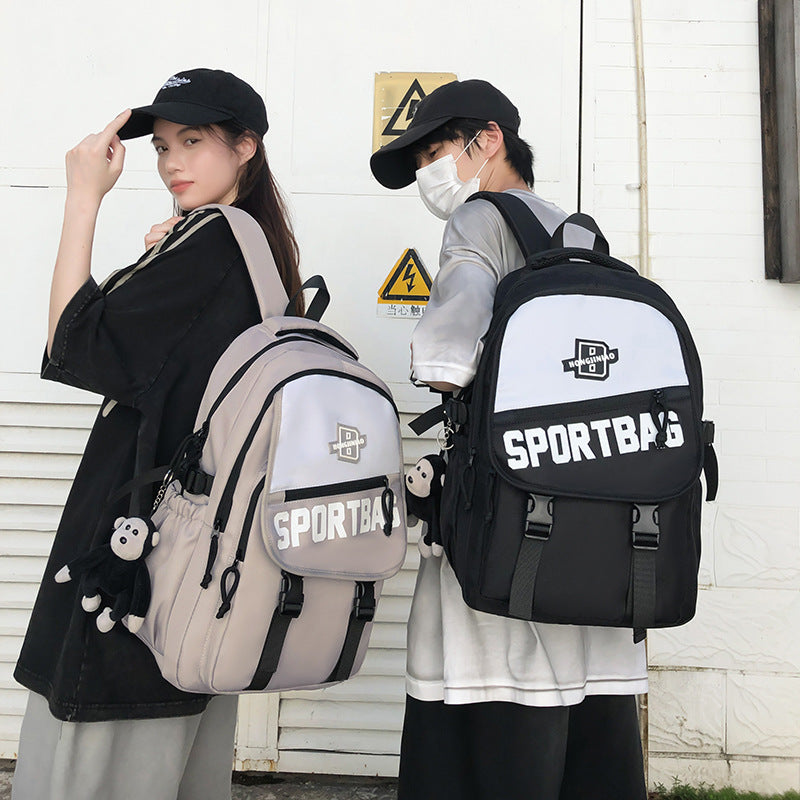 New large-capacity schoolbag female middle and high school students fashion trend backpack computer bag strong and durable backpack