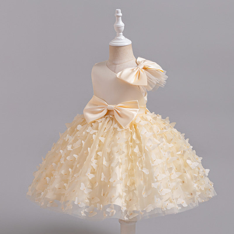 Amazon's new children's clothing skirt butterfly children's dress puffy mesh princess dress little girl model catwalk dress