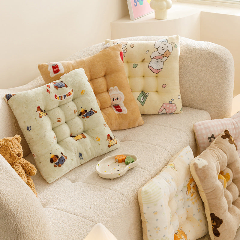 All-season square chair cushion - home, classroom, student stool pad - non-slip base - kids' floor mat