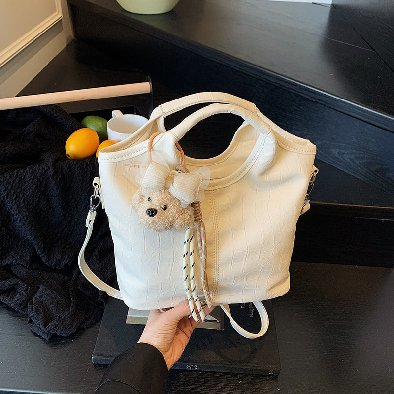 Cross-border high-end handbag women's 2025 summer new versatile messenger bag fashionable commuter shoulder bucket bag