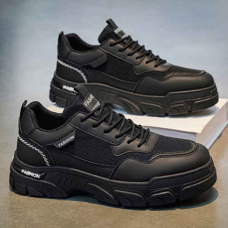 Workwear sneakers men's 2026new arrivalspring mesh breathable mencasual shoes men's thick soleboots men's shoes