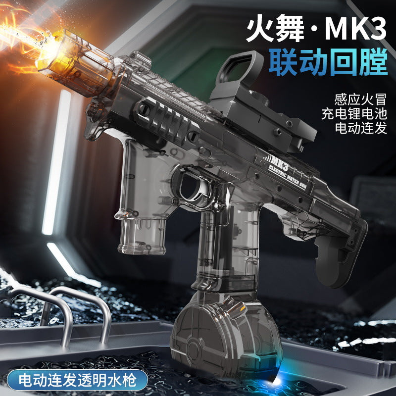 Douyin's same style flash fire dance mk3 high-speed continuous firing linkage reloading large-capacity water electric water gun toy