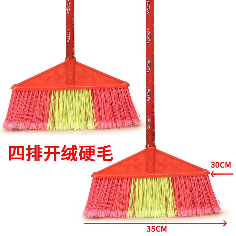 Shuanglong open wire hard hair plastic broom single household sanitation sweeping water outdoor broom head wholesale school factory