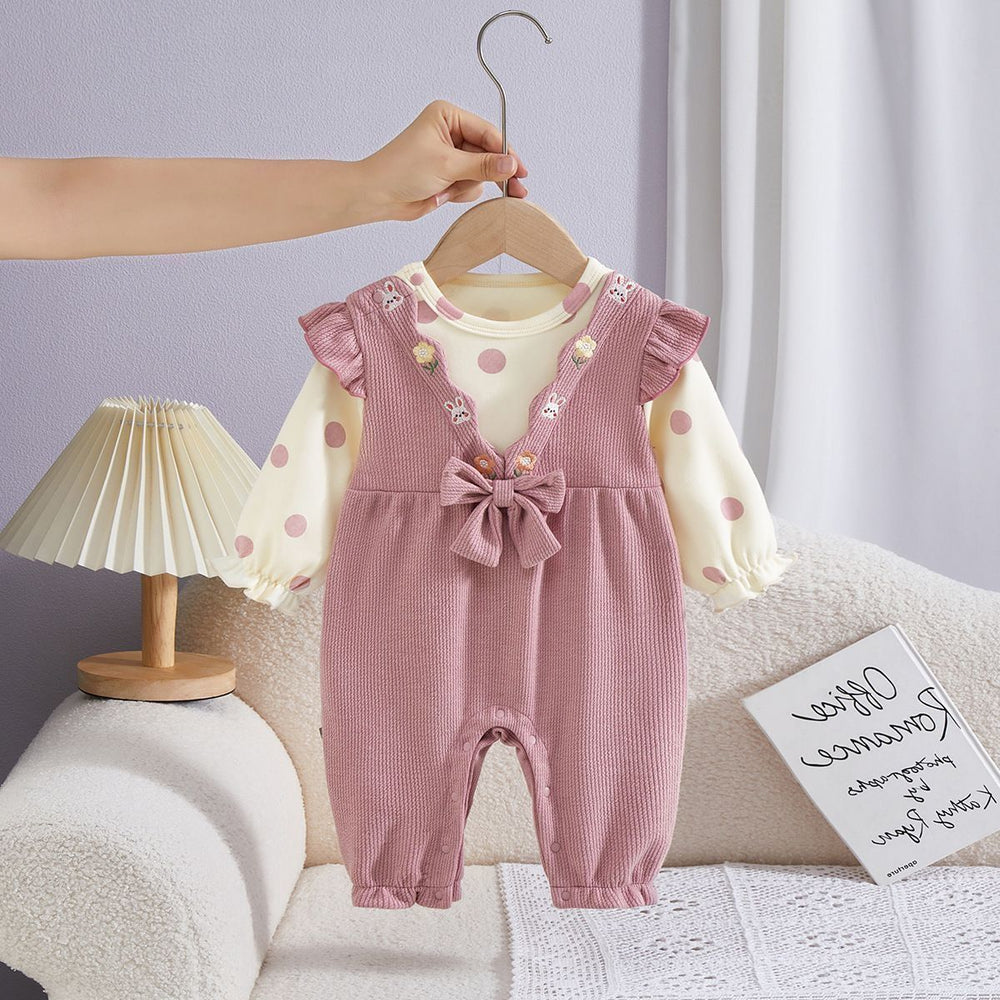 Spring autum hairy rompers princess baby spring & fall jumpsuit autumn outwear super cute baby full month hundred days
