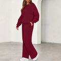 Amazon fashion cross-border  casualpure color hooded sweatshirt looseslimming look sweatshirt work clothingcasualsuit