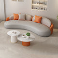 new luxury arc-shaped cat-scratch leather sofa set - ideal for clothing stores, beauty salons, lounges, and reception areas
