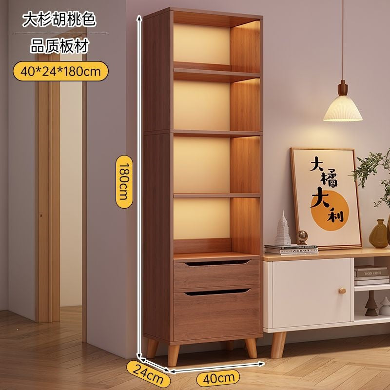 Bookcase for home standing cabinet bookshelf floor-standing storage rack living room storage cabinet small narrow cabinet dust-proof storage cabinet storage cabinet