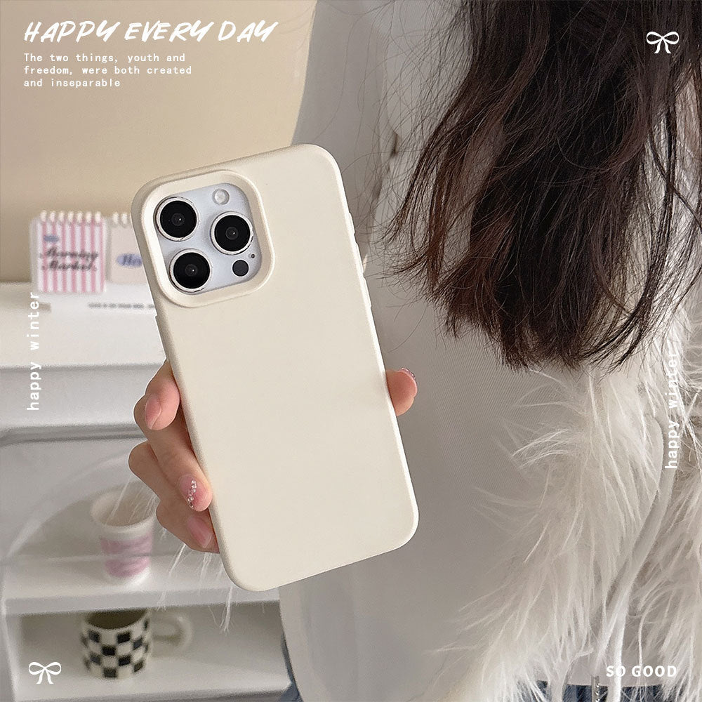 Skin-feeling solid color glutinous rice shell suitable for apple 18promax anti-fall mobile phone case iphone17 all-inclusive protective cover 15