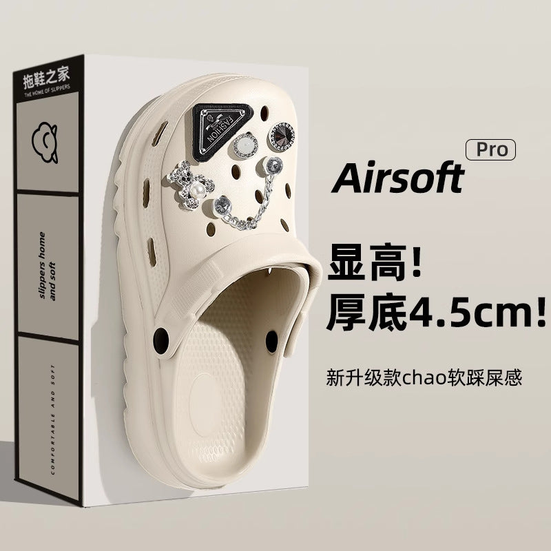2025 new women's platform clogs: summer outdoor anti-slip, odor-resistant, beach-friendly, cloud-like comfort sandals