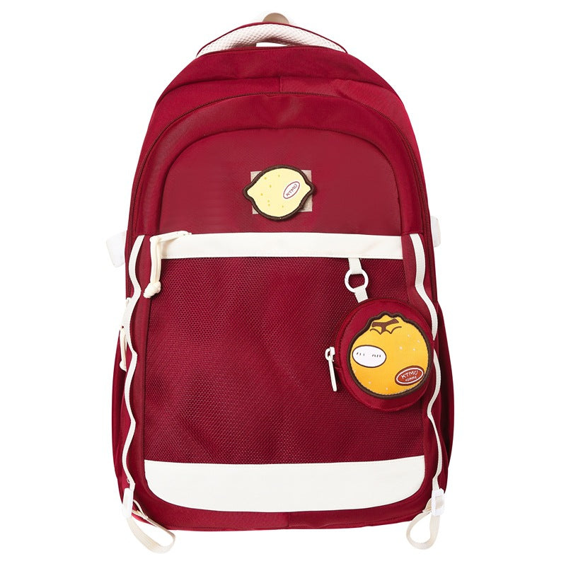 Large capacity backpack women's ins niche style double shoulder bag high school student casual sports backpack men's versatile laptop travel bag