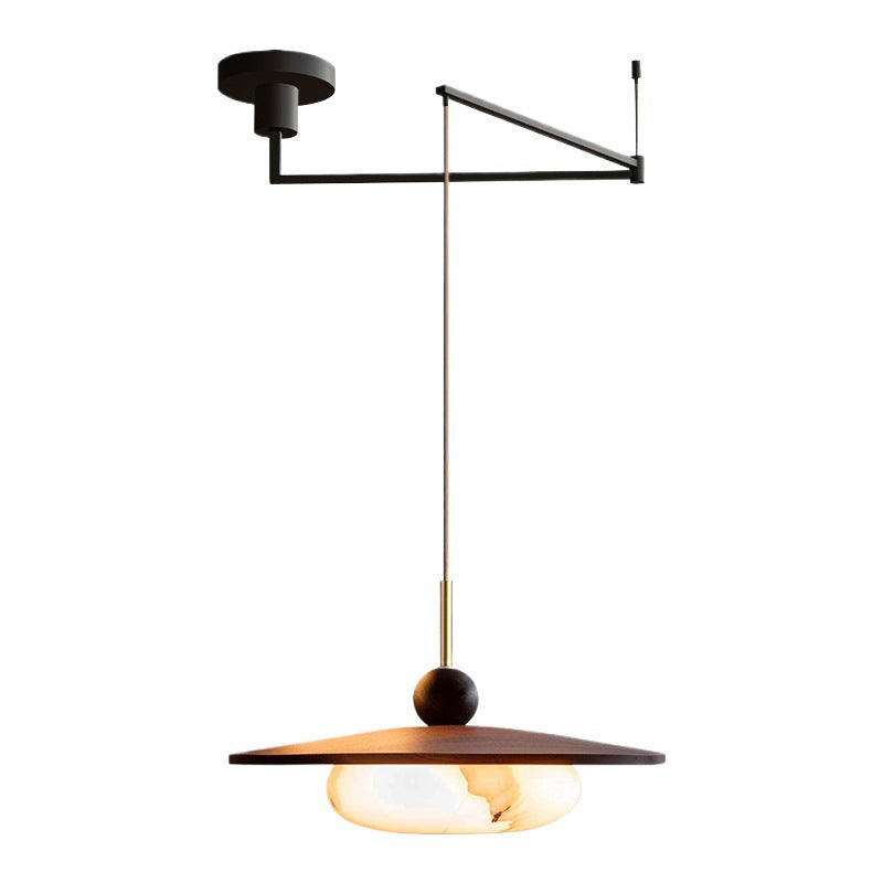 Wabi Sandy Wind Medieval Dining Table Creative Shift Lighting Log Marble Glass Dining Room Rocker Art Chandelier Advanced