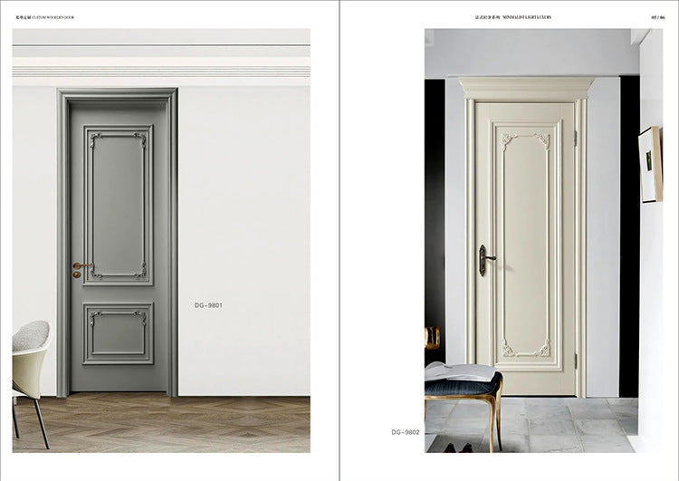 Multi-layer indoor white wooden door room door bedroom door suit soundproof room door swing door solid wood composite single door