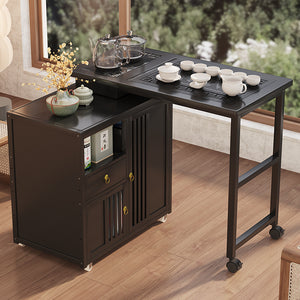 Modern minimalist tea table set - portable, rotating, kung fu tea brewing, all-in-one design for home, small apartments, balcony tea table/tea station