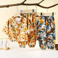 Kids' rayon pajama set - summer artificial cotton air conditioning suit - boys' and girls' rayon loungewear two-piece set - children's clothing