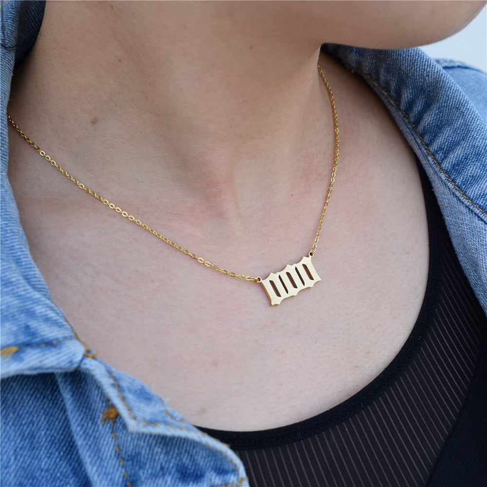 Amazon fashion custom stainless steel pendant necklace - european and american popular numbered choker