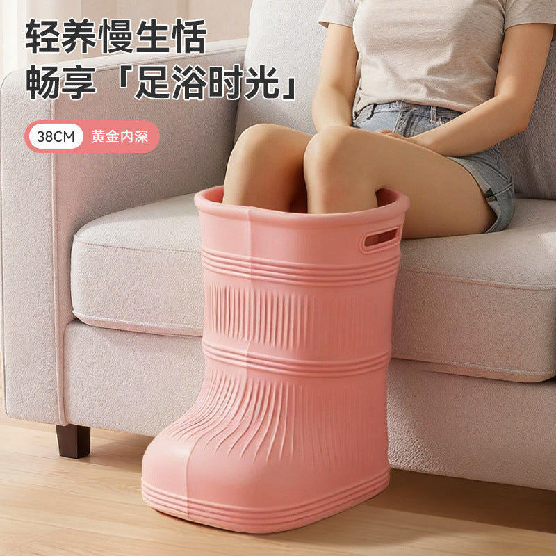 Insulated foot soak bucket - constant temperature, water-saving, eco-friendly, safe, durable, over-the-calf, slim, deep foot bath boot