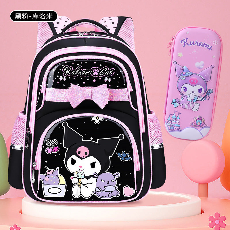 Schoolbag for 1-3-6 grade kids female primary school students 6-9-12 years old large capacity ultra-light backpack to reduce burden