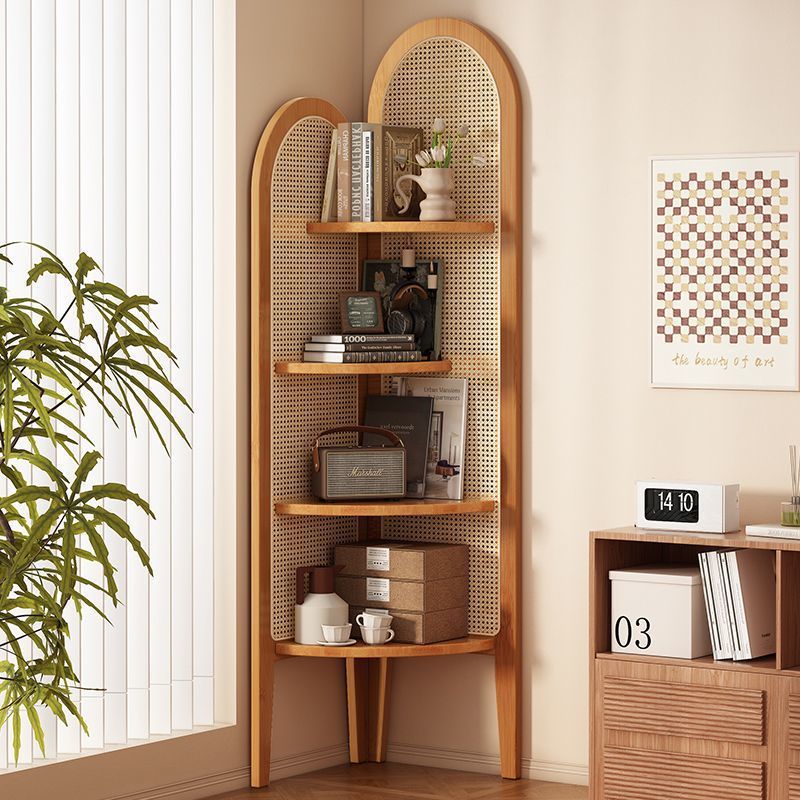 Solid wood triangular corner cabinet rattan living room screen partition study storage bedroom corner cabinet cp