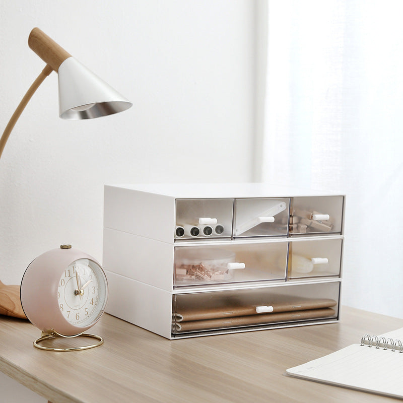 Drawer type cosmetics desktop storage box jewelry finishing skin care plastic lipstick rack, stationery storage box