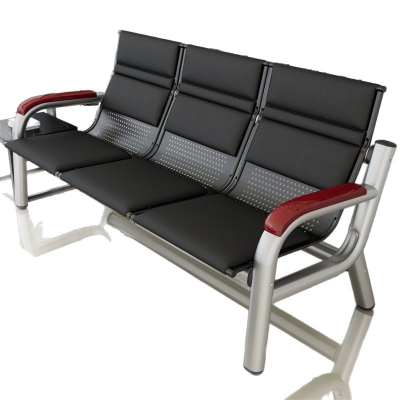 Office sofa coffee table combination lounge row chair simple three-slot iron frame bench aisle waiting sofa chair