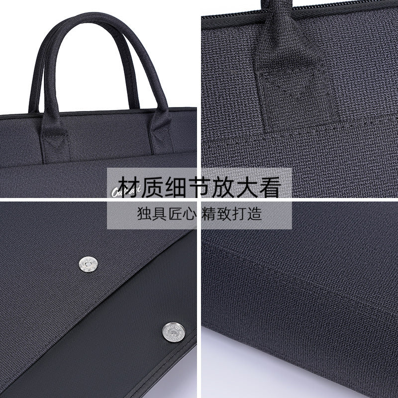 Large capacity men's tote bag document bag shoulder strap business file waterproof briefcase canvas briefcase portfolio