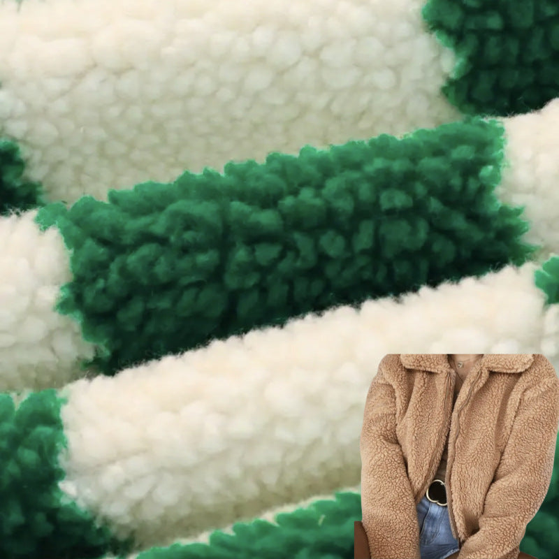 Spot single-sided lamb wool fabric size granular cashmere clothing shoe material flannel renewable lamb wool fabric