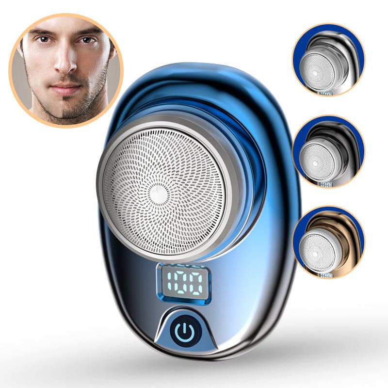 Custom mini electric shaver - portable home & travel razor for men - washable digital display beard trimmer