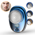 Custom mini electric shaver - portable home & travel razor for men - washable digital display beard trimmer