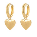 2024 fashionable and elegant 14k gold-plated heart pendant earrings - minimalist, everyday, and versatile copper-plated metal earrings