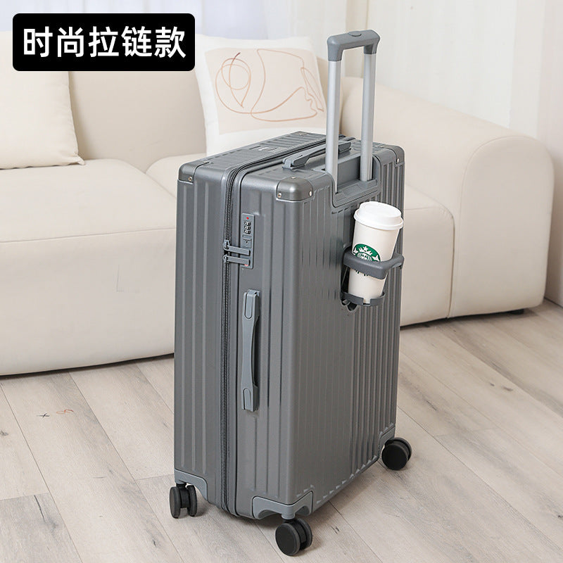 New high-value suitcase female trolley case aluminum frame universal wheel suitcase male student password case 24 leather cases