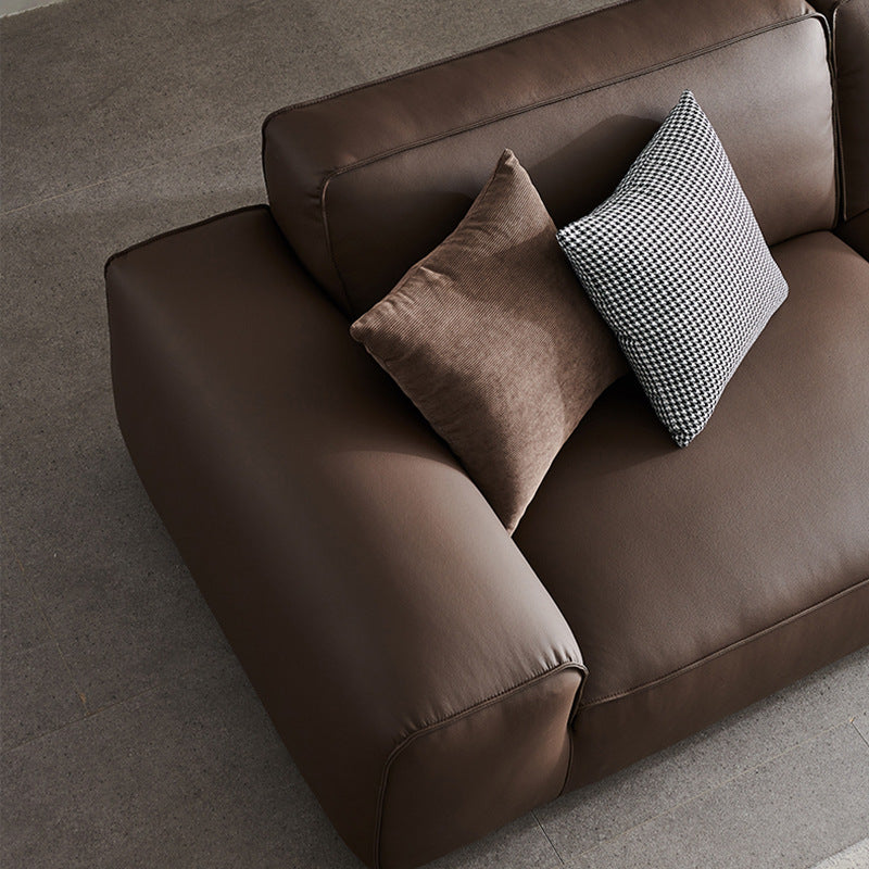 Personalized normcore summer picture big black cow full genuine leather first layer cowhide sofa living room tofu block straight retro style sofa