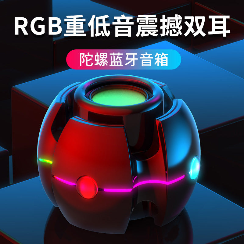 Rgb wireless bluetooth gyro speaker - immersive bass, card playback, high volume, 3d surround sound bt18
