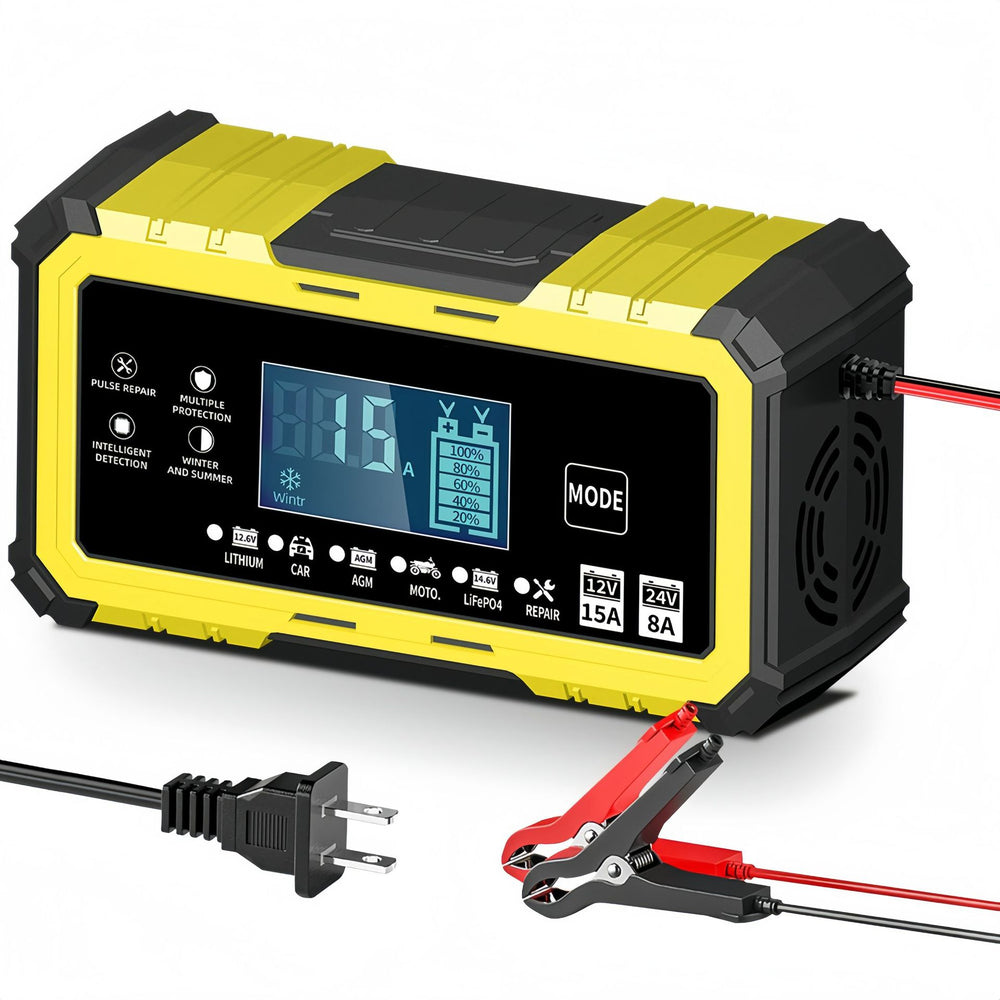 12v15a/24v8a pulse charger 14.6v15a lithium iron phosphate motorcycle car battery charger