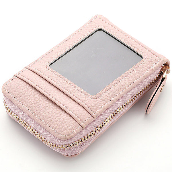 Short organ card clip, women's card bag, women's fashionable simple ID cover, small and exquisite card bag, zipper, change bag, women's fashion and simplicity.