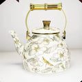 Direct sales manufacturers cross-border hot sale thousands of charming flowers, birds and flowers, rose enamel water kettle, water kettle