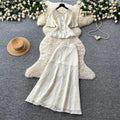 French romantic lace embroidery sequin two-piece set - women's summer commute slim-fit high-end elegant outfit