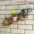 American country pastoral creative staircase shape cafe clothing store wall decoration wall hanging flower rack shelf wall hanging