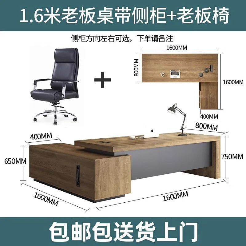 Boss desk office chair combination casual modern president desk executive table supervisor manager desk accessible luxury furniture