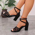 Exportplus sizesummernew arrival high heel waterproof platform sandals for women polka dot mesh sexy one-piece sandals