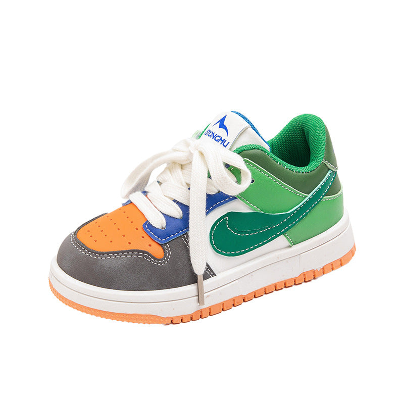 Big stupid bear girls mandarin duck board shoes 2025 autumn new children's trendy brand sports shoes boys Korean board casual shoes