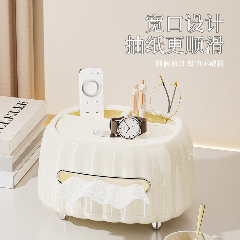 Creative Nordic light luxury tissue box Multifunctional home living room Office coffee table Remote control Desktop storage Carton