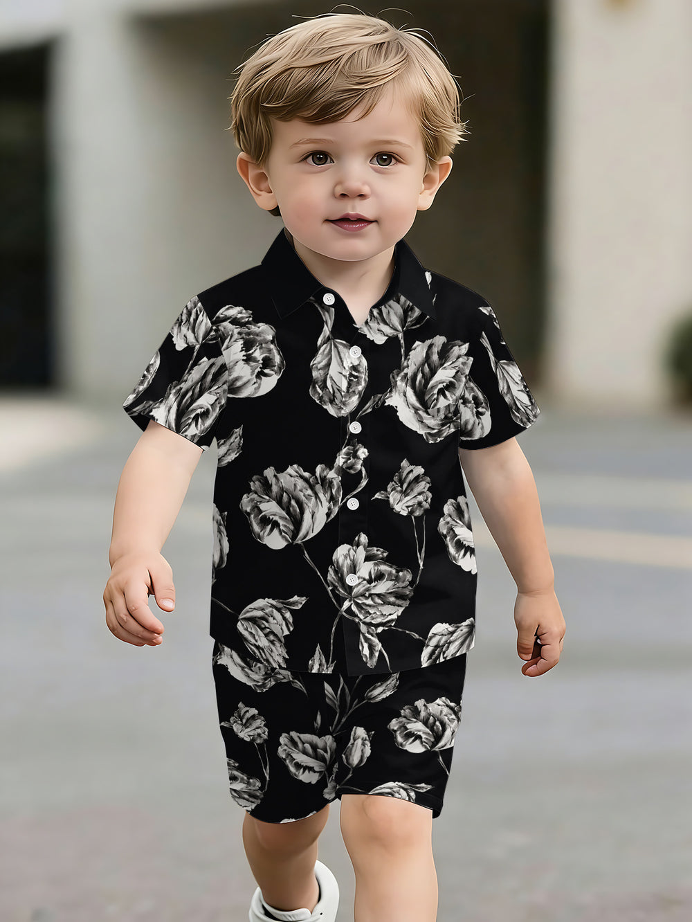 hot-selling children's short-sleeved shirt set, casual shirt set, summer simple stripes, dropshipping available