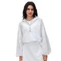 Spring half-zip hooded athletic windbreaker - women's short, loose-fit, versatile outdoor running & fitness jacket - d26004
