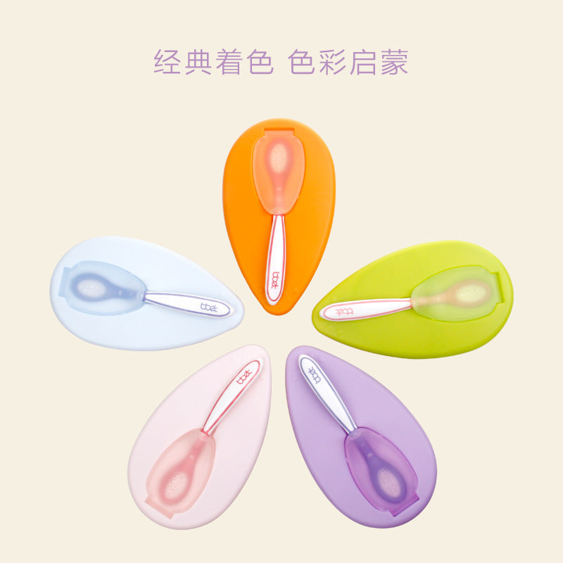 Newborn baby bowl and spoon set - baby food bowl, feeding bowl, divided plate, temperature-sensitive spoon, portable and drop-proof children's tableware