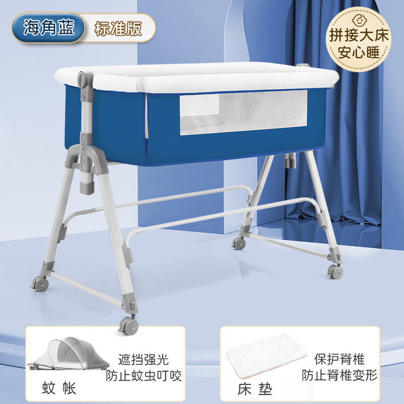 Baby crib baby rocking bed patchwork large bed kids multifunctional foldable adjustable bb newborn toddler cradle bed