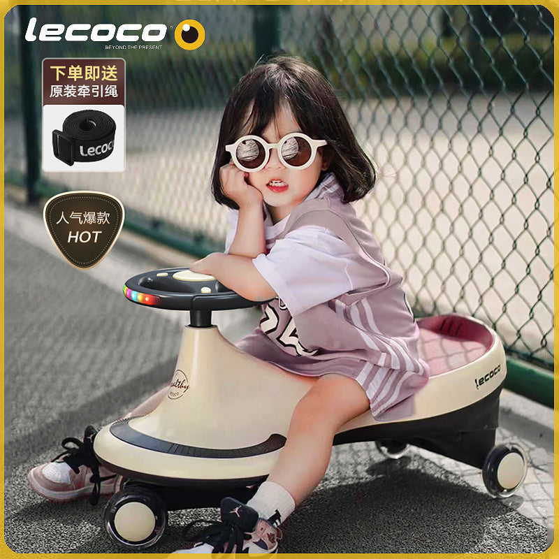 Lecoco Leka children's twisting car anti-rollover yo car universal wheel Niuniu car 1-3 years old baby twisting car