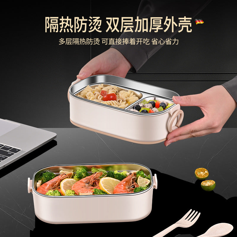 304 stainless steel multi-layer fresh-keeping bento box, portable lunch box for office workers, can be heated in microwave oven and insulated lunch box