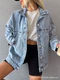 Amazon tiktok pinduoduo export cross-border fashion women's large silhouette lightweight denim jacket outwear