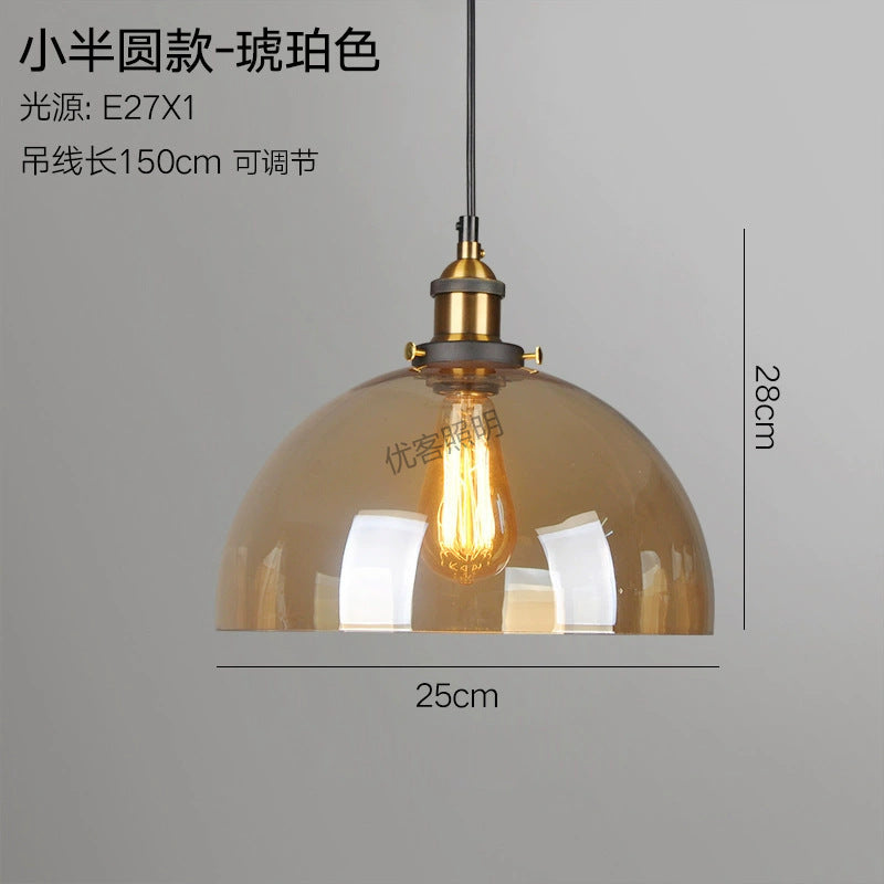 American glass chandelier wabi-sabi glass lamp banquet triangle ball small hat glass lamp restaurant chandelier