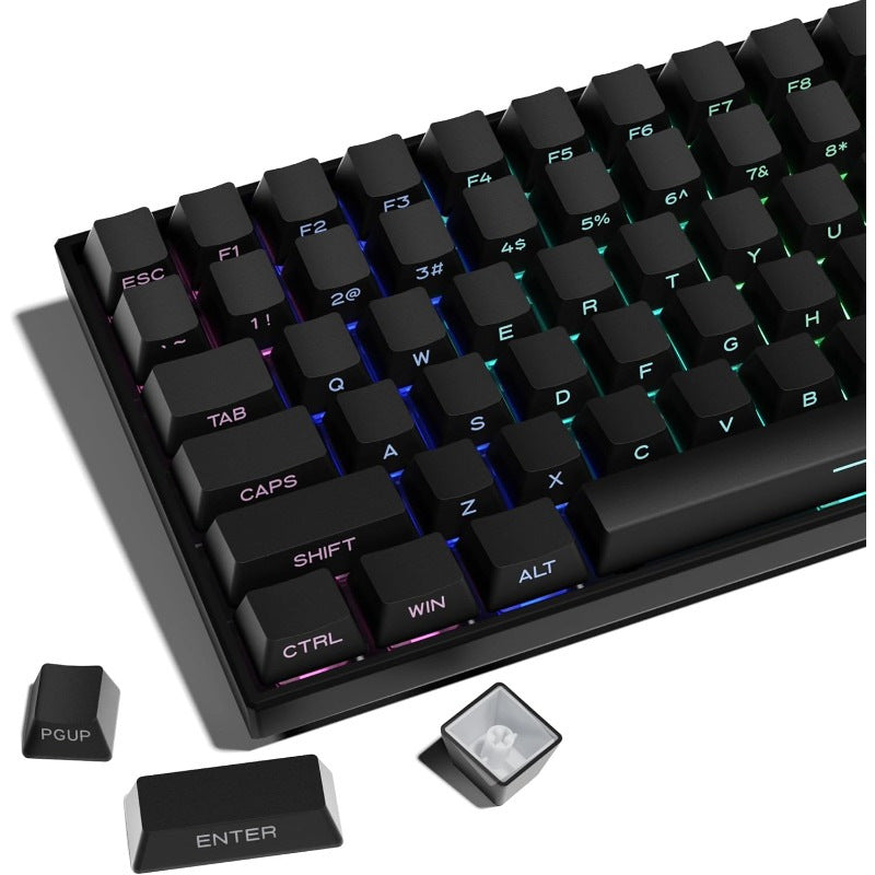 Daytime side-engraved translucent keycaps pbt micro-sanded surface 133-key dyeing six-color gradient stylish adapted to mechanical keyboard
